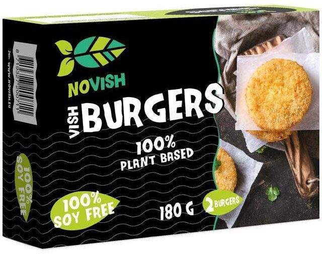 vegan fish burgers by novish