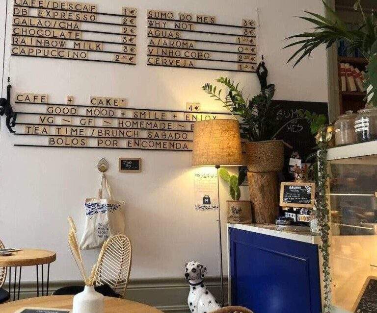 The inside of My Green Pastry, a vegan bakery located outside of the centre of Porto in Portugal