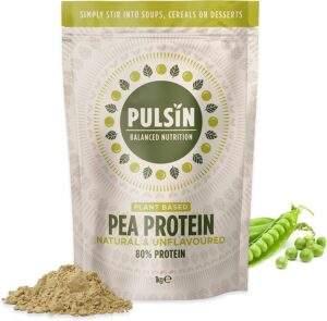 The best pea protein. It's in the form of a pile of powder next to the packet with some peas in their pods just behind